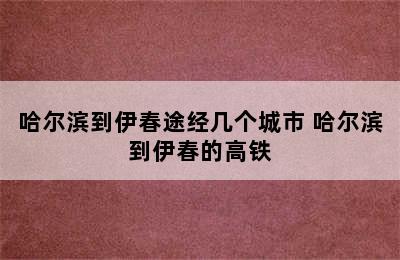 哈尔滨到伊春途经几个城市 哈尔滨到伊春的高铁